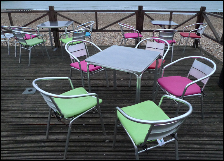 Sunday November 6th (2011) Chairs on the Eastbourne promenade width=