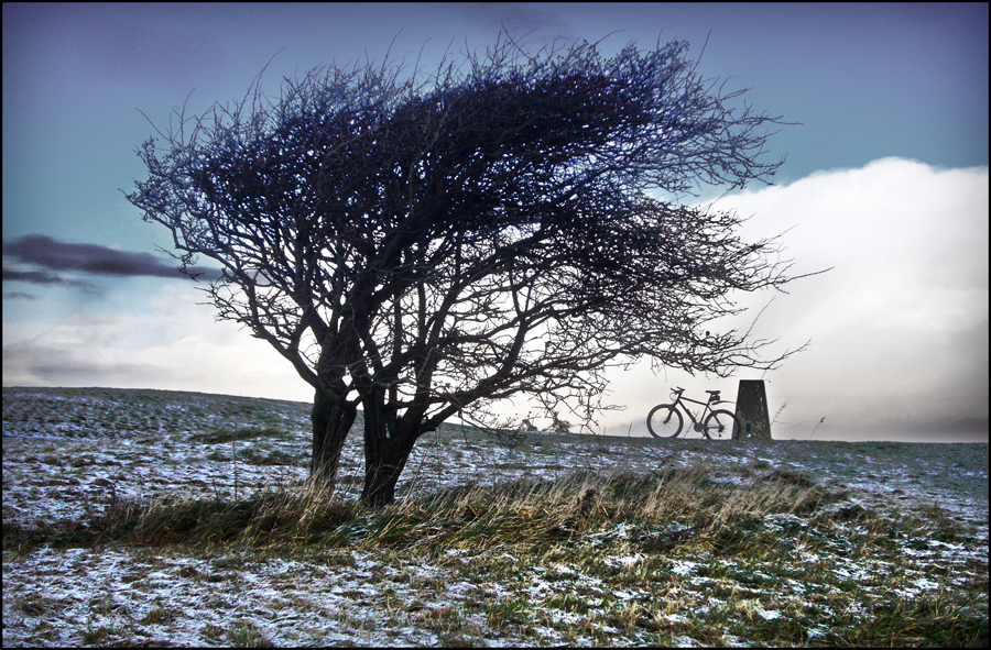 Friday December 17th (2010) A ride up to the Trig point at 201 metres width=