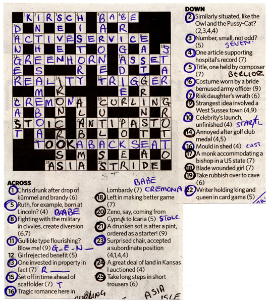 Friday September 26th (2008) Crossword width=