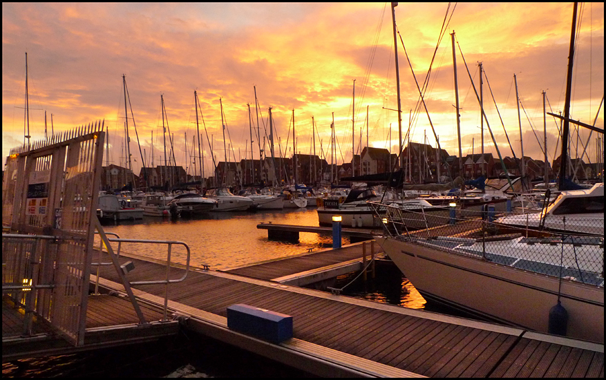 Sunday October 9th (2011) Sunset at Sovereign Harbour width=