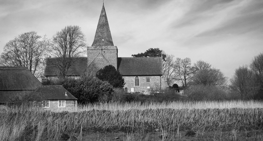 Saturday April 2nd (2016) St.Andrew's church, Alfriston from over the Cuckmere River width=