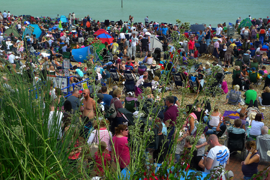 Sunday August 16th (2015) It was a bit of a squeeze on the beach ... width=