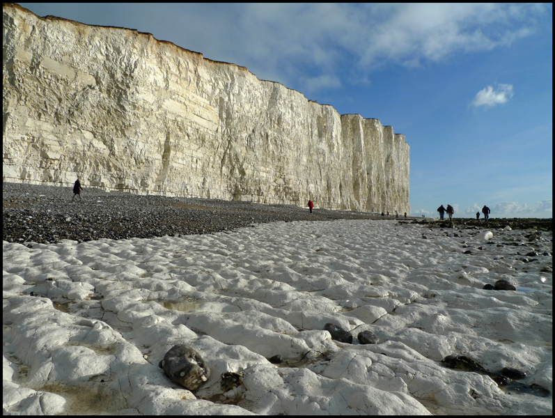 Sunday January 2nd (2011) Chalk cliffs from the beach at Birling Gap width=