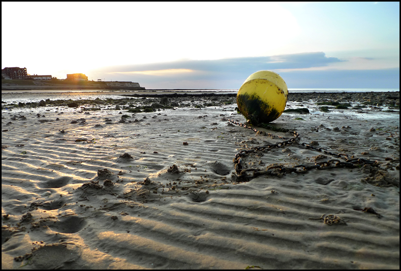 Thursday September 22nd (2011) Sunset, low tide and yellow buoy width=