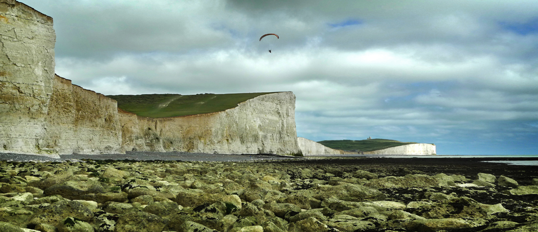 Tuesday July 5th (2016) Paramotor over the Seven Sisters width=