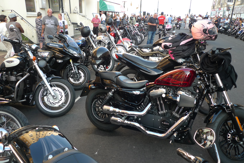 Tuesday July 24th (2018) Mainly Harley Davidsons. Terminus Road, Eastbourne width=