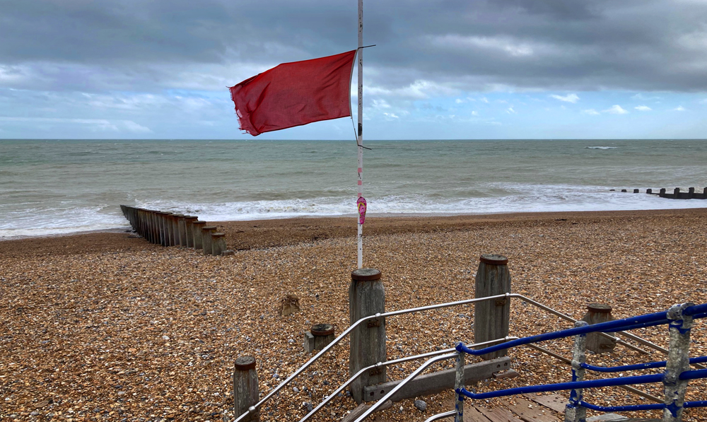 Saturday August 29th (2026) It was very windy on my walk along the promenade today width=