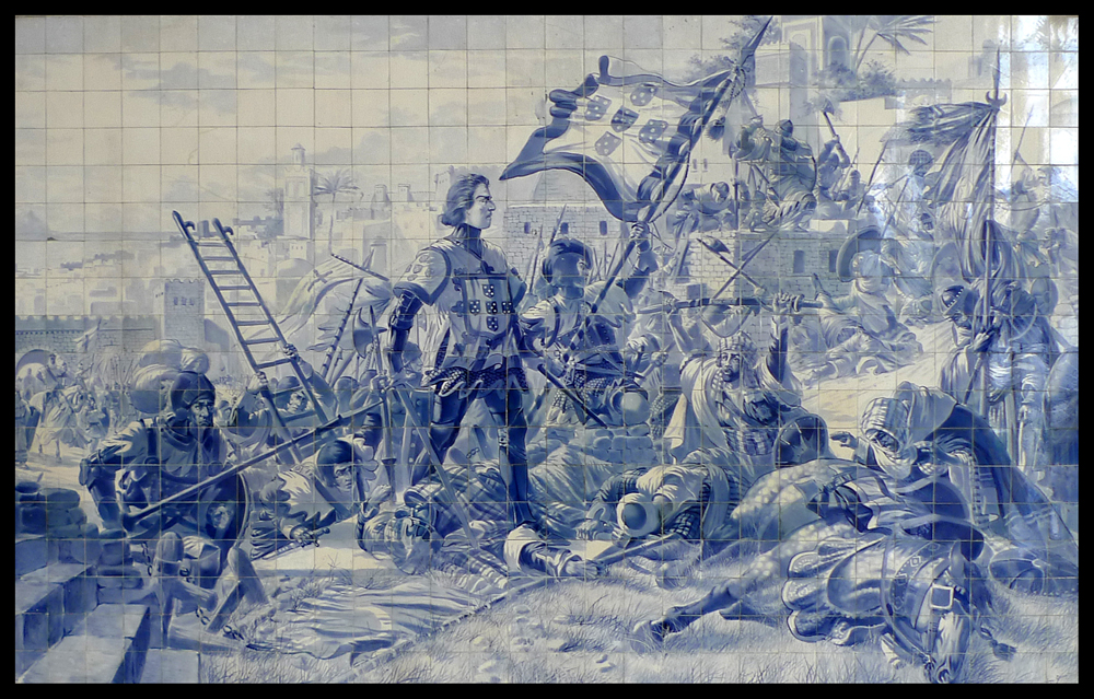 Thursday October 3rd (2019) More azulejo tile work from the Sao Bento station in Porto. width=