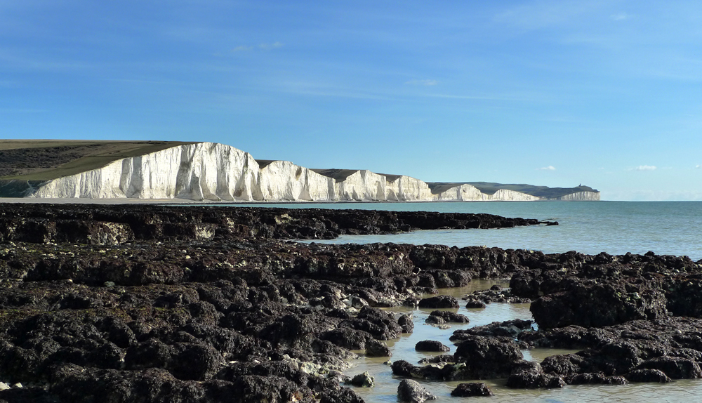 Thursday February 8th (2018) The Seven Sisters photographed from Hope Gap. width=