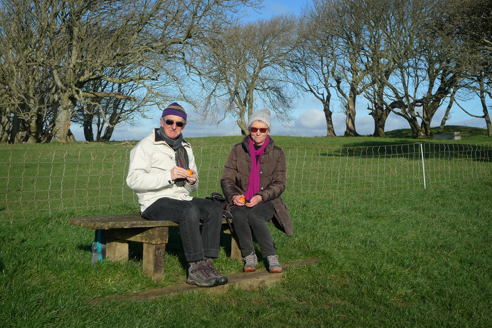 Thursday December 24th (2020) Christmas Eve walk up Willingdon Hill to Toby and Grace's bench. width=