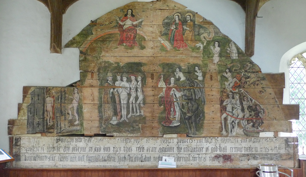 Tuesday July 12th (2016) Doom painting in St.Peter's Church, Wenhaston. width=
