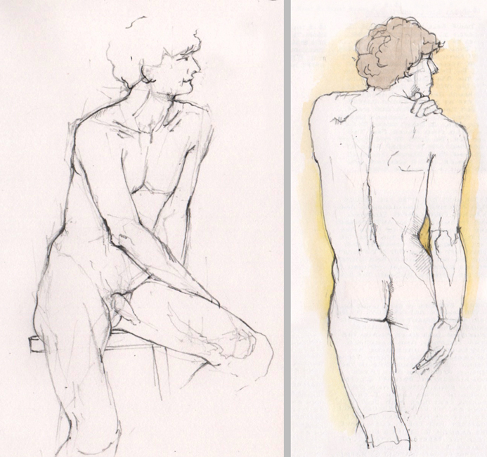 Friday October 10th (2025) Life Drawing at the All Saints Centre, Lewes.