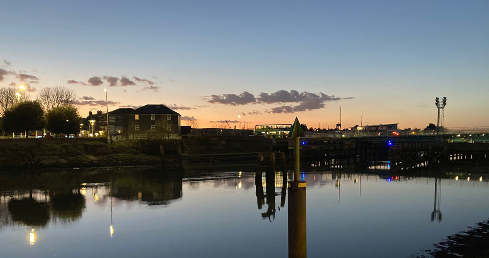 Sunday March 22nd (2026)&nbsp;Still waters in Newhaven at dusk