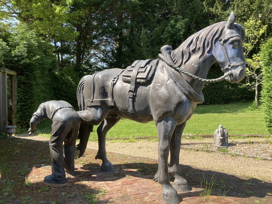 Saturday May 13th (2023) Bronze horse at Cowbeech House width=