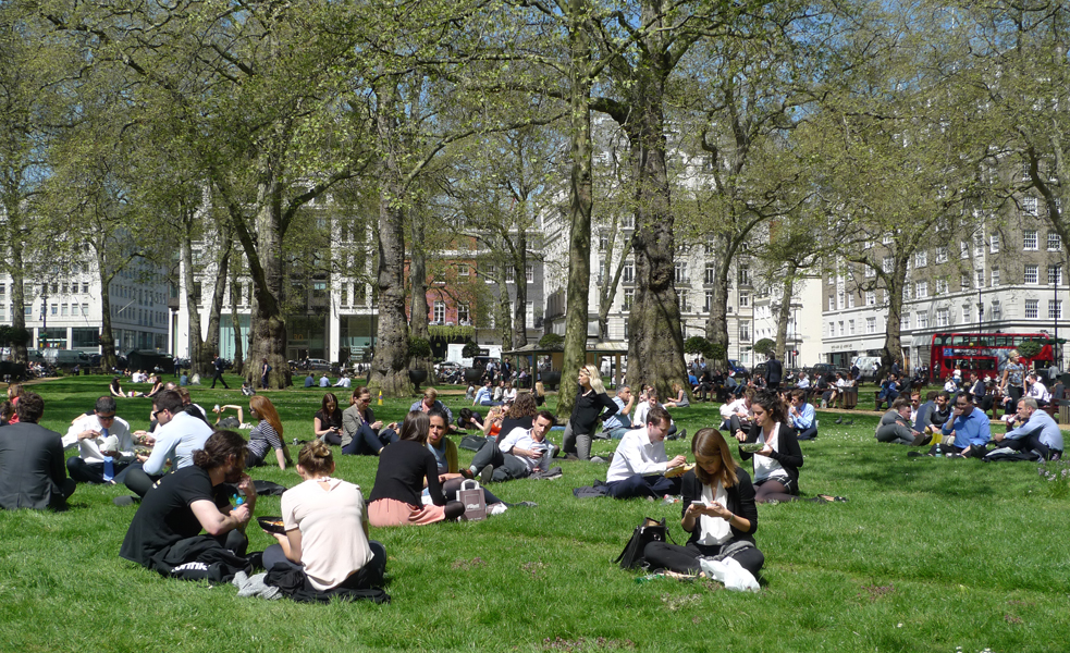 Friday May 6th (2016) Lunch in Berkeley Square. width=