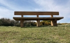 One of the four new benches at the Warren Hill dew pond