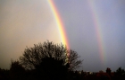 Double rainbow at dusk