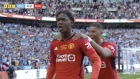 Kobbie Mainoo (man of the match) celabrates scoring Manchester United