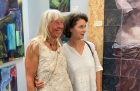 Kath with her Greek language teacher ....